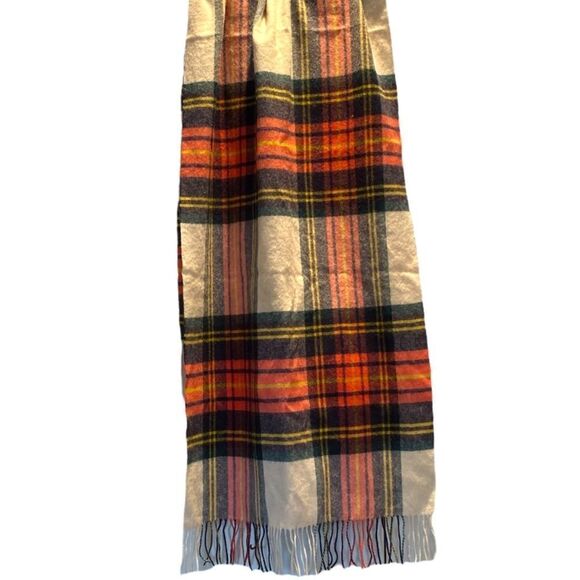 J. Crew Oversize Wool Plaid Fringed Blanket Wrap Scarf New 1475 - Picture 2 of 7